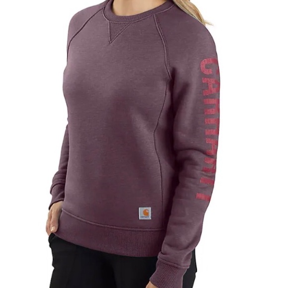 NWT Carhartt Sweatshirt Blackberry Heather Relaxed Fit - Picture 2 of 7